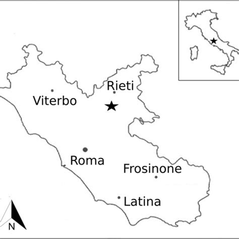 Schematic Map Of Latium Central Italy Location Of Colle Del Giglio