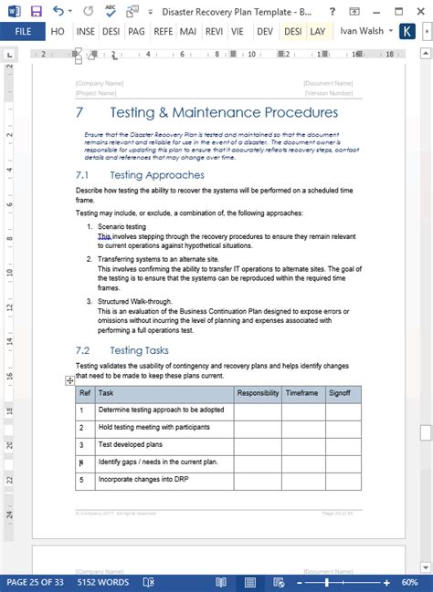 Disaster Recovery Plan Template Ms Word Excel Templates Forms Checklists For Ms Office And