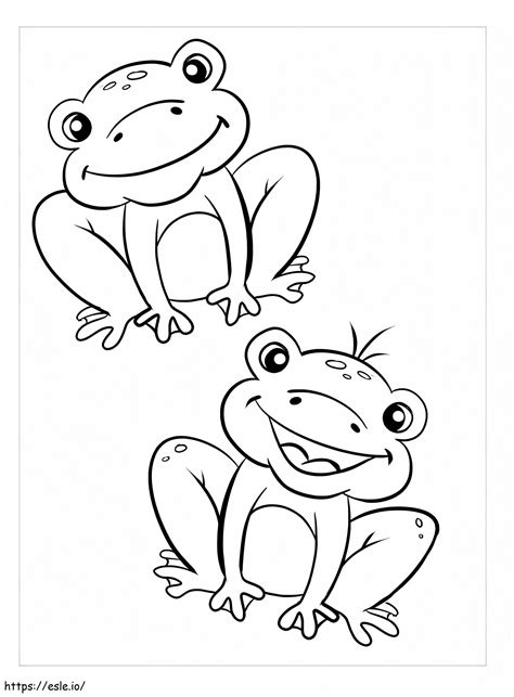 Fun Two Frogs coloring page