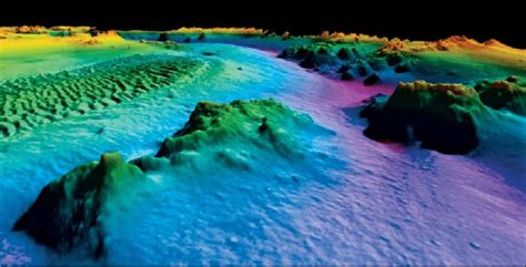 A High Resolution Model Of The Seafloor Is Generated From Multibeam