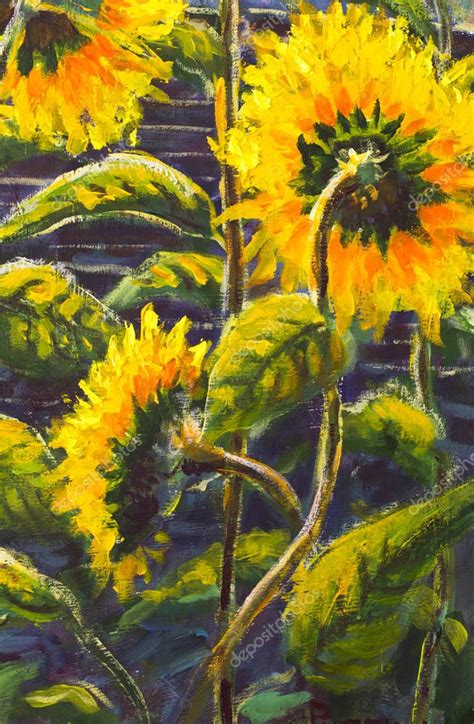 Sunflowers Acrylic, Oil painting Original handpainted art of sunflower ...