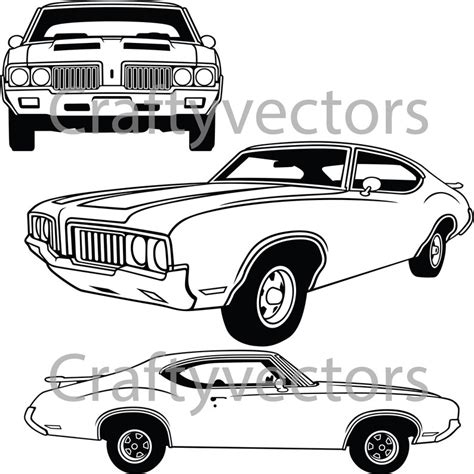 Oldsmobile Cutlass 1970 Vector Svg Cut File Etsy