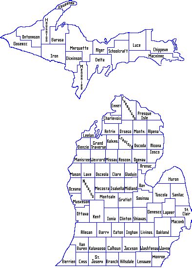 Map Of Counties In Michigan Gadgets