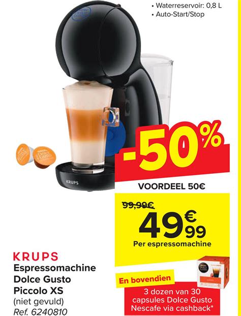 KRUPS Espressomachine Dolce Gusto Piccolo XS Promotie Bij Carrefour