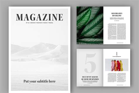 Minimalist Magazine Templates Layout A4us