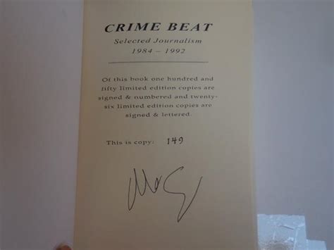 Crime Beat Signed Limited Number 149 Of 150 By Connelly Michael