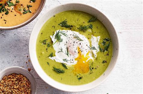 Pea And Lettuce Soup With Poached Eggs Tesco Real Food Spring Soup Recipes Easy Soup Recipes