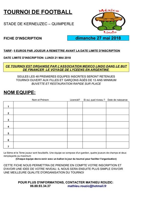 Fiche Dinscription Par Mathieu Rouzic Fichier Pdf