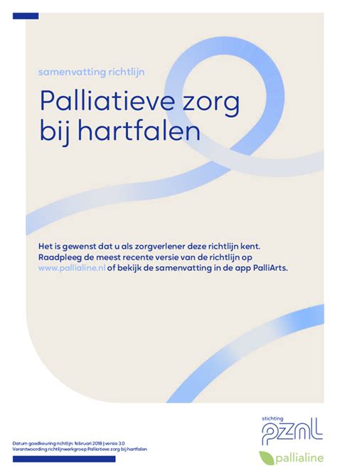 Samenvattingskaart Richtlijn Palliatieve Zorg Bij Hartfalen Shoppznl