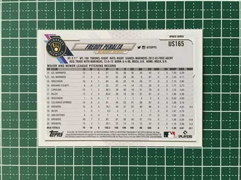 Topps Mlb 2021 Update Us165 Freddy Peralta Milwaukee Brewers ベースカード