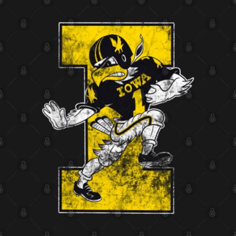 Iowa Hawkeyes Football Mascot Viintage Distressed Version - Hawkeyes ...