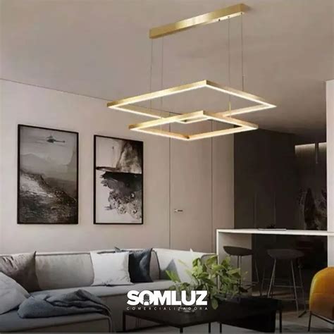 Candil Colgante Cuadros De Led W Tonos De Luz Atenuable Con