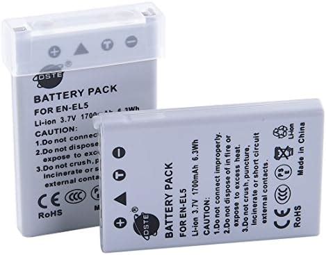 BM Premium 2 Pack Of EN EL5 Batteries And Battery Charger For Nikon