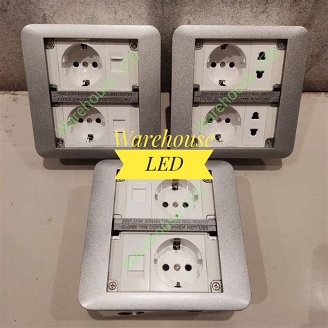 double duplex floor socket outlet  module  groundpin shopee malaysia