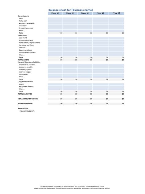 Balance Sheet Template | PDF