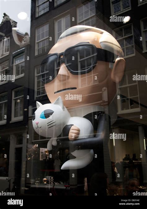 Cartoon Character Of Karl Lagerfeld In His Shop In The City Of