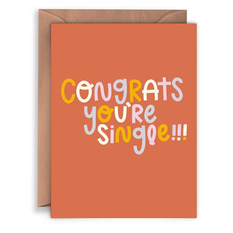 Congrats You Re Single Card Twentysome Design Outer Layer