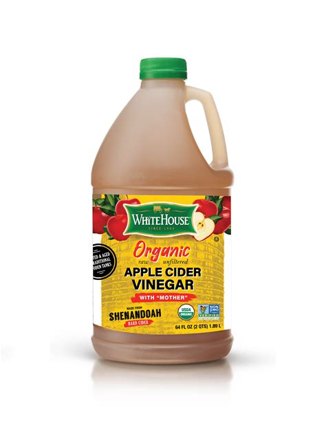 Whitehouse Organic Raw Unfiltered Apple Cider Vinegar With Mother 128 Fl Oz 1 Gal