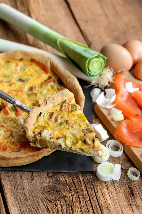 Quiche Aux Poireaux Et Au Saumon Fumé Parfait Pour Un Déjeuner Léger Et