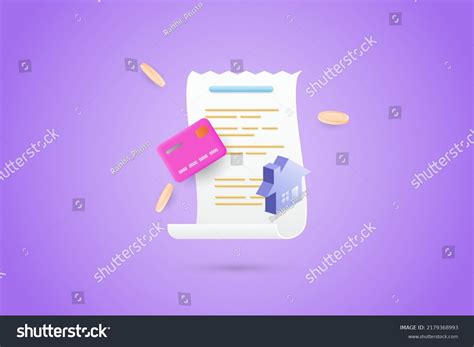 14 3d Render House Bills Payment Online Invoice Images Stock Photos