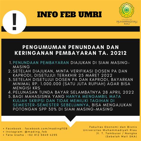 Pengumuman Penundaan Dan Keringanan Pembayaran SPP T A 20212 Genap