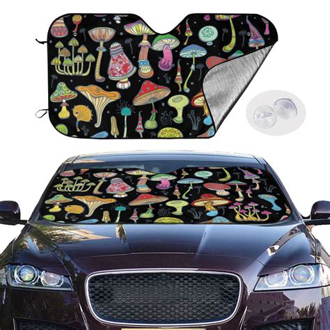 Jgfou Bright Mushrooms Windshield Sun Shades Car Sun Shade For Front