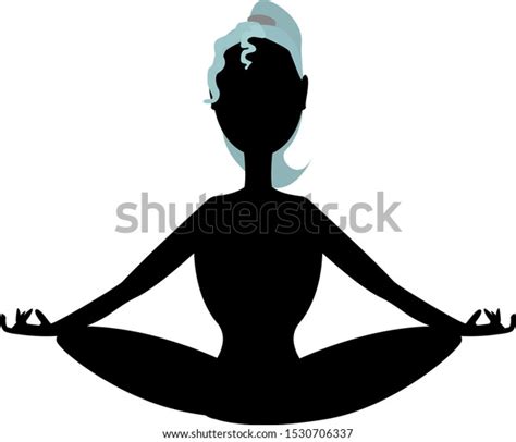 Vector Yoga Girl Lotus Position Stock Vector Royalty Free 1530706337