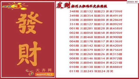 发财排列三2023011期胆码不定位图谜（原创）天齐网