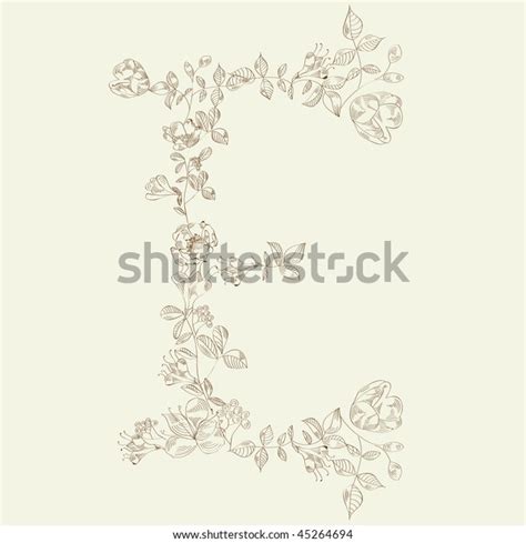 Floral Font Letter E Stock Vector Royalty Free Shutterstock