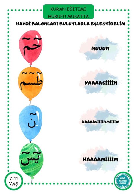 Kuran Kerim E Itimi Lafzatullah Faaliyetler Okul Ncesi