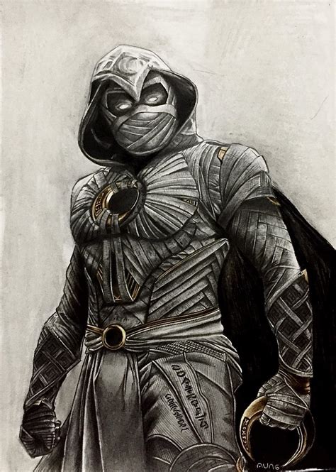 Artwork Moon Knight Pencil Drawing By Me Rmarvelstudios