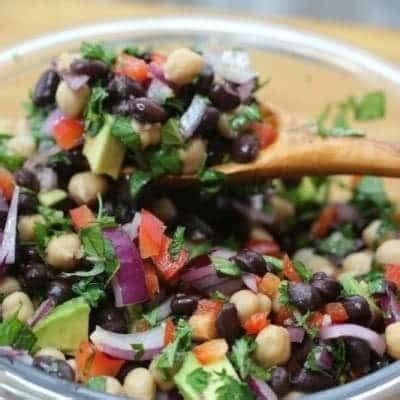 Easy Mediterranean Bean Salad With Black And Garbanzo Beans