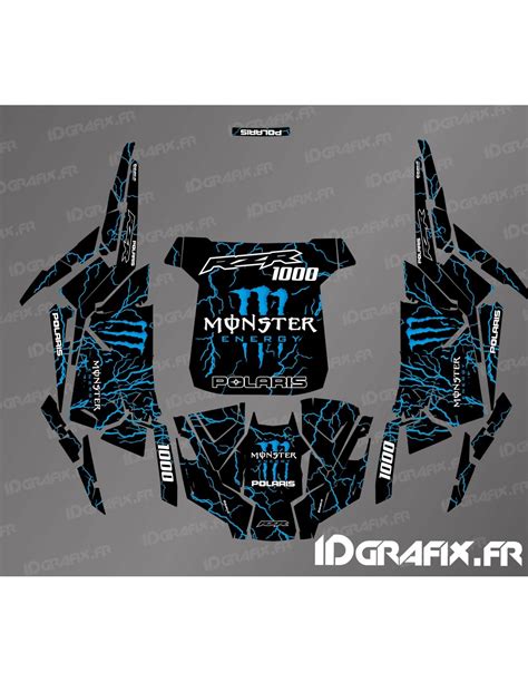 Kit décoration Monster Flash Edition bleu IDgrafix Polaris RZR