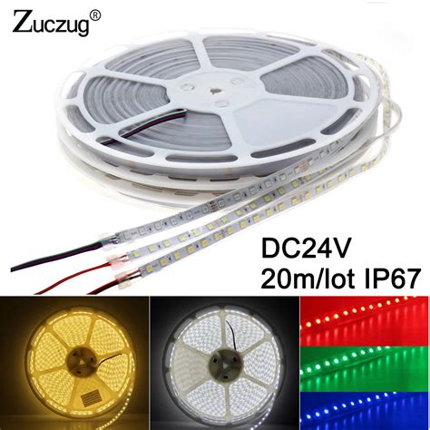 24V 20m led strip light 5050 DC 24 v volt silicon tube waterproof IP67 ...