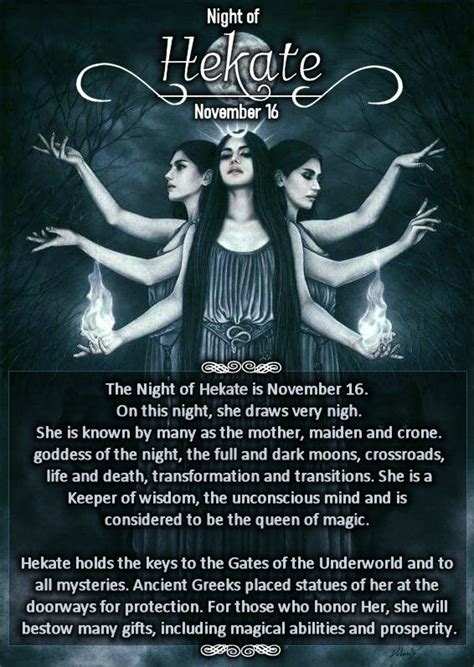 16 November Night Of Hekate Hekate Goddess Magick Pagan Witch