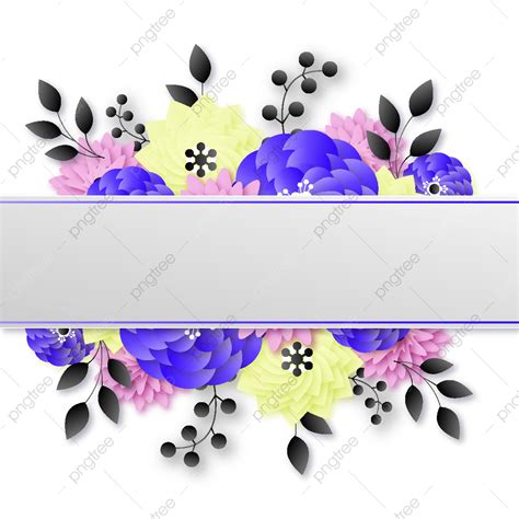 Flowers Floral Border Vector PNG Images Border With 3d Flowers Border