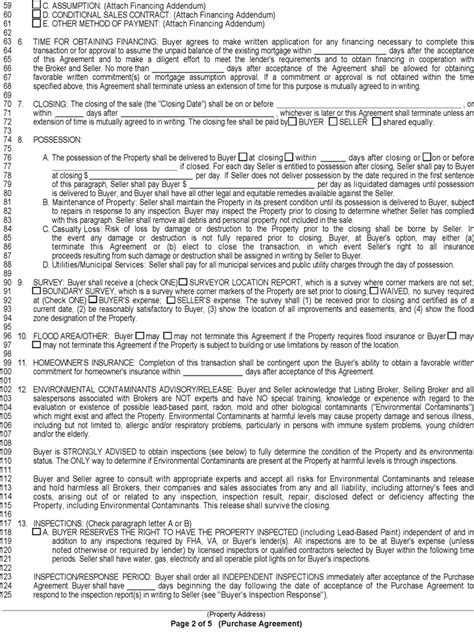 Free Indiana Purchase Agreement Improved Property Form Pdf 225kb 5 Pages Page 2