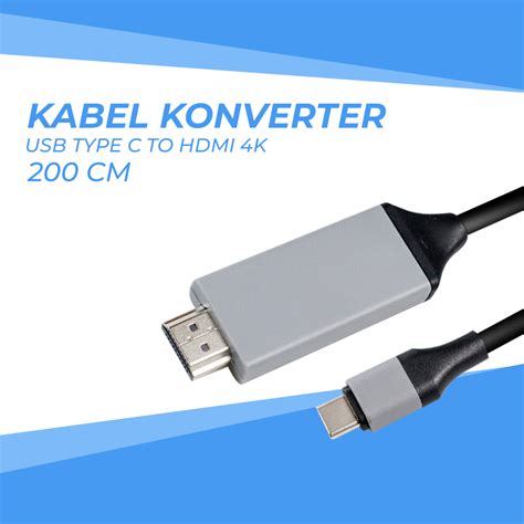 FSU Kabel Konverter USB Type C To HDMI 4K 200 Cm VUH 05 Black