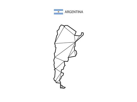 Mosaic Triangles Map Style Of Argentina Isolated On A White Background