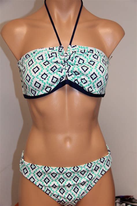 NWT Bar III Swimsuit Bikini 2pc Set Size XL Neck Strap Diamond Jade EBay