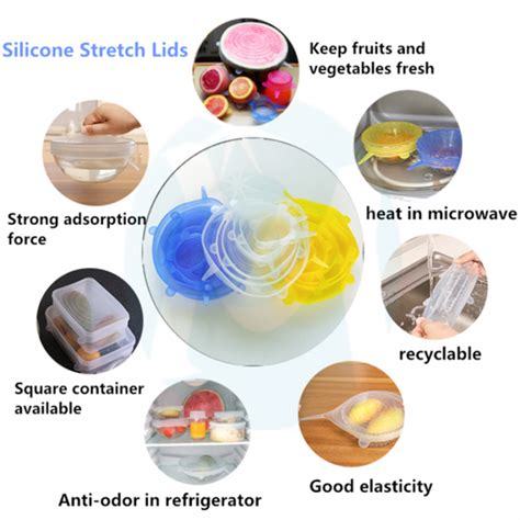 Multi Role Silicone Stretch Lids Qiming Packaging Lids Caps Bungs