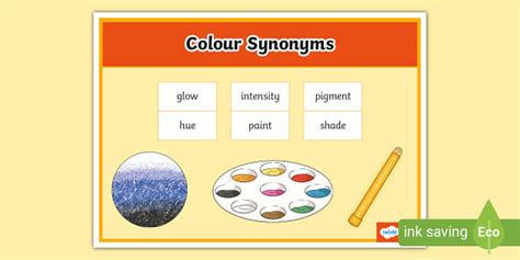 Colour Synonyms Word Mat Profesor Hizo Twinkl