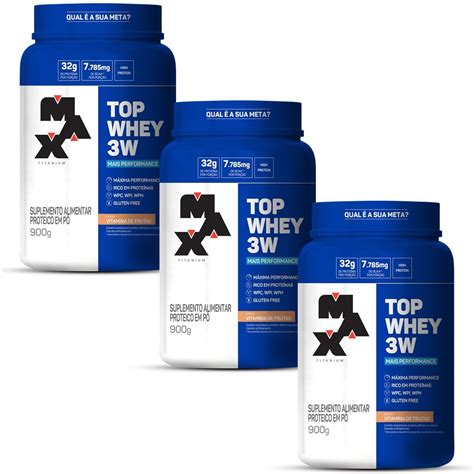 Kit Top Whey W G Vit Frutas Max Titanium Otimanutri