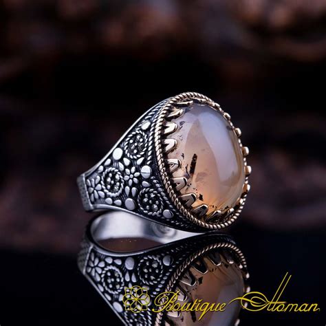 Royal Collection Rare Yemeni Aqeeq Silver Ring No Boutique Ottoman