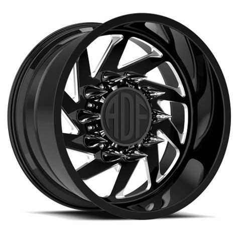 Adf Contractor Wheels Rims 22x12 7x150 Gloss Black Machined 40mm