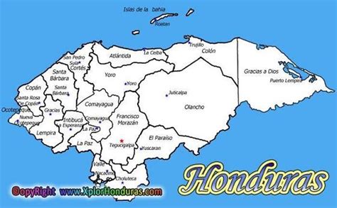 Mapa De Honduras Con Sus Cabeceras Mapas De Honduras