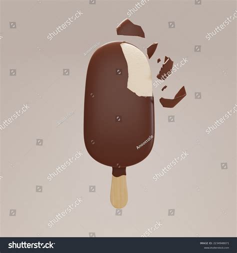 D Rendering Chocolate Covered Vanilla Ice Stock Illustration