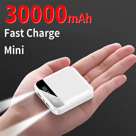 Mini 30000mAh G Banka Iki Y Nl H Zl Arj Harici Arj Dijital Ekran Ta