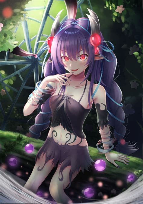 Fan Art Traptrix Atrax Purple Hair Twintails Yu Gi Oh Trading