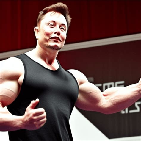 Riesiger Bodybuilder Elon Musk Grafik · Creative Fabrica